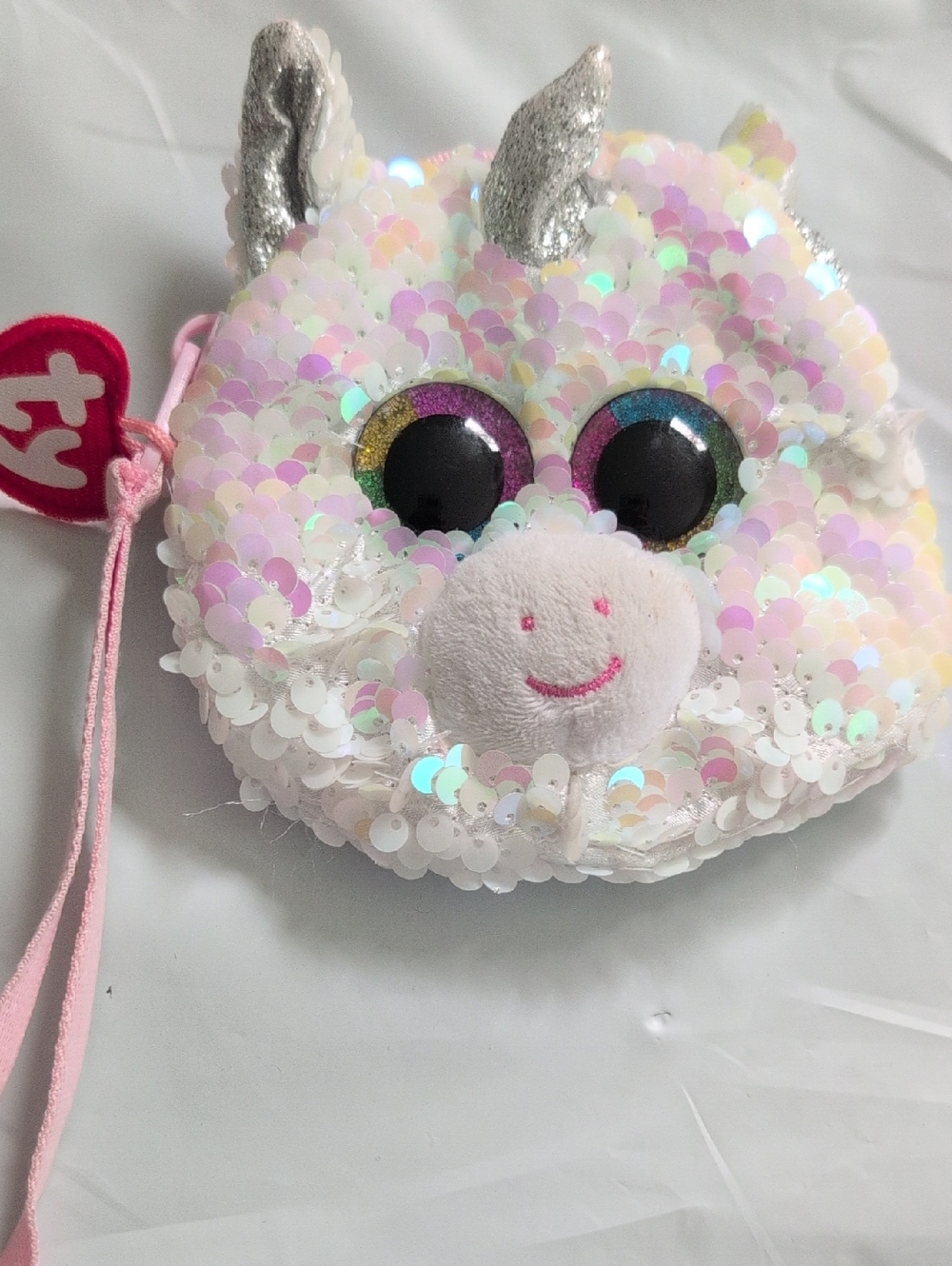 Ty Iridescent Sequin Unicorn Wristlet - Pink Accents
